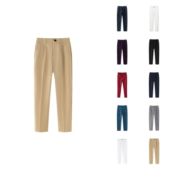 Boys Jeans Baggy Jeans Boys Boys' Flat Front Dress Pants Adjustable Waist Comfortable School Trousers for Kids Stylish Formal Wear