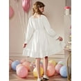 thumbnail image 6 of Oudiya Girls Long Sleeve Fall Dresses Formal Party Holiday Swing Flowy Ruffle Midi Dress, 5-13Y, 6 of 8