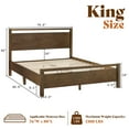 thumbnail image 3 of VANACC King Size Solid Wood Bed Frame with Headboard, Minimalist Platform Bed with Wood Slats Support, Easy Assembly, Noise-Free, Dark Brown, 3 of 10