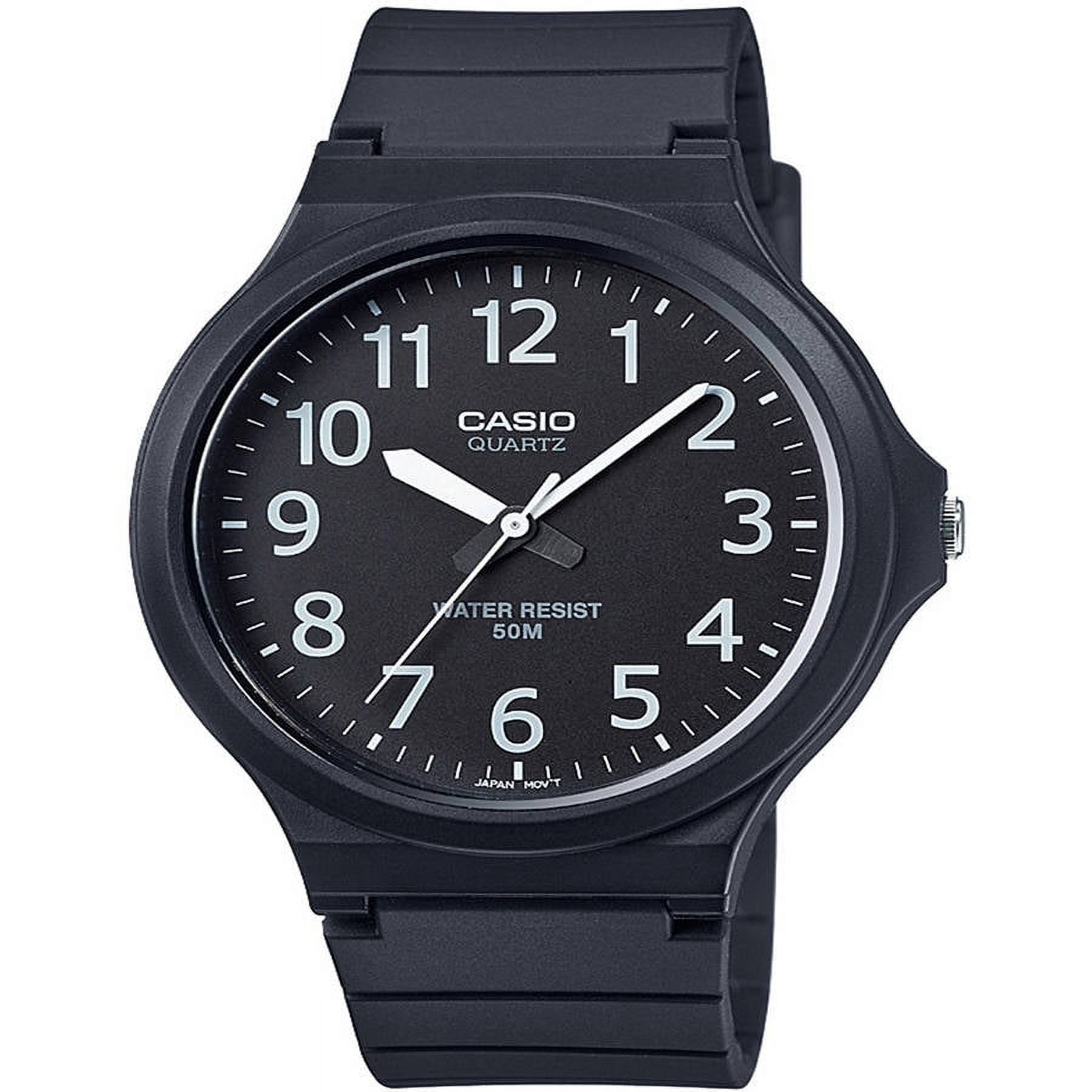 Casio Men's Super-Easy-Reader Watch, Black/White Accents MW240-1BV