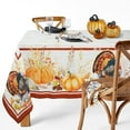 thumbnail image 6 of Thanksgiving Tablecloth Turkey, Fall Pumpkin Rectangle Table Cloths 60 x 102 for Harvest Festival Decor,Perfect for Kitchen Dinner, Restaurant,Outdoor Holiday Picnic Table Cover, 6 of 6