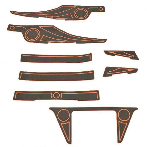 Tahoe Boat Non-Skid Deck Mats 332849 | 750 Charcoal Gray Orange (8PC)