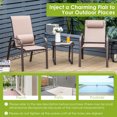 thumbnail image 5 of Costway 3PCS Patio Bistro Furniture Set Adjustable Back Stackable Chairs Brown, 5 of 10