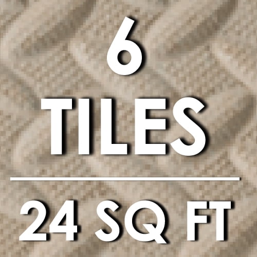Beige - 1/2 Inch - 24 Sq Ft - 6 Tiles