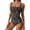 Dark Gray, variant on Women One Piece Bathing Suit Tummy Control Swimsuit Slimming Vintage Floral Graphic Swimwear