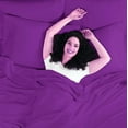 thumbnail image 2 of LUXURIOUS BEDDING Soft 1200 Series Long Staple 4 Piece Egyptian Cotton Bed Sheet Set ( Flat Sheet + Fitted 15'' + 2 Pillow Cases ) Double Brushed Breathable Sheets Plum Full XL, 2 of 4