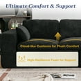 thumbnail image 4 of YODOLLA 110" Oversized Boneless Couch for Living Room,Cloud Sectional Sofa with Fluffy Corduroy Seat Cushions, 3 Seater Upholstered Floor Sofa, No Assembly Required, Black, 4 of 10