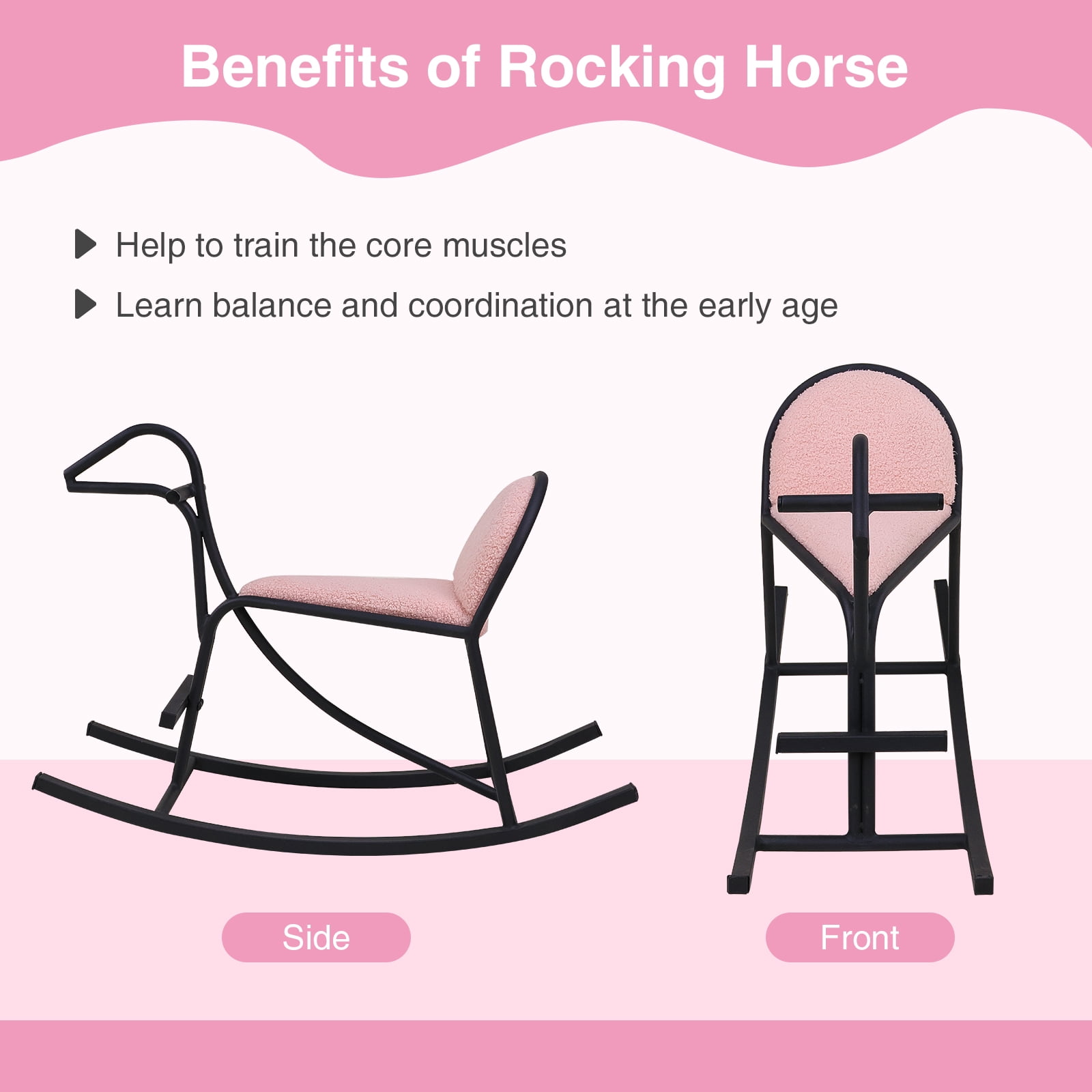 Walsport Rocking Horse for Kids,Outdoor & Indoor Balance Rocking Horse,Ride on Rocking Horse for Girls Boys