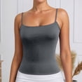 thumbnail image 2 of TrendOFT Basic Tank Tops for Women Square Neck Slim Fit Spaghetti Strap Caim Shirts Summer Y2K Going Out Fitted Top Dark Gray S, 2 of 7