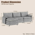 thumbnail image 2 of Kojooin 108" Modular Chenille Cloud Sectional with Ottoman, 2 of 6