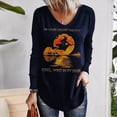 thumbnail image 3 of Halloween Pullover for Womens--Lady Casual Loose Long Sleeve Shirts V-neck Tops Halloween Printed Pullover Sweatshirts, 3 of 4