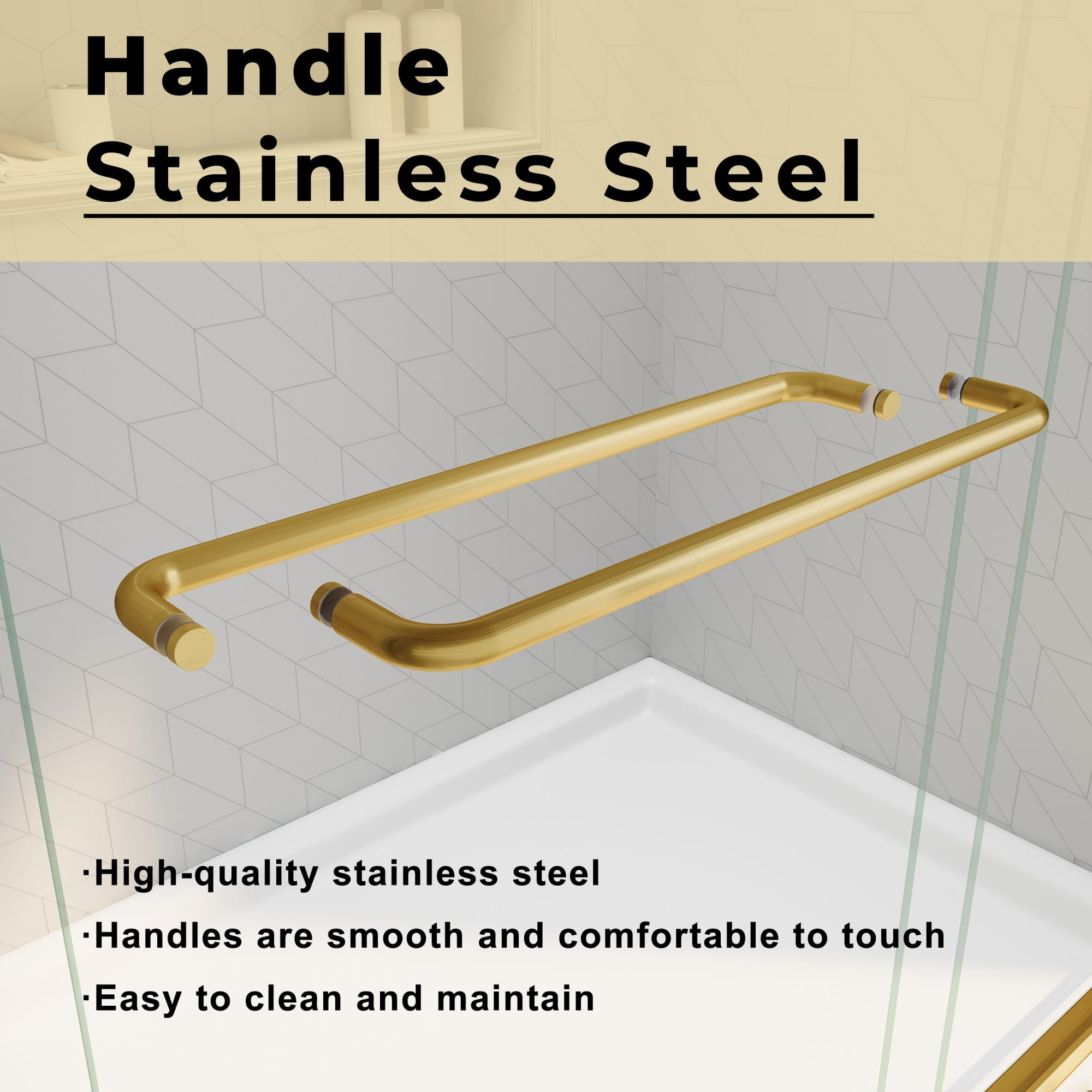 56-60 in.W x 72 in.H Double Sliding Framed Shower Door,Clear Tempered Glass,Stainless Steel Frame,Brushed Gold