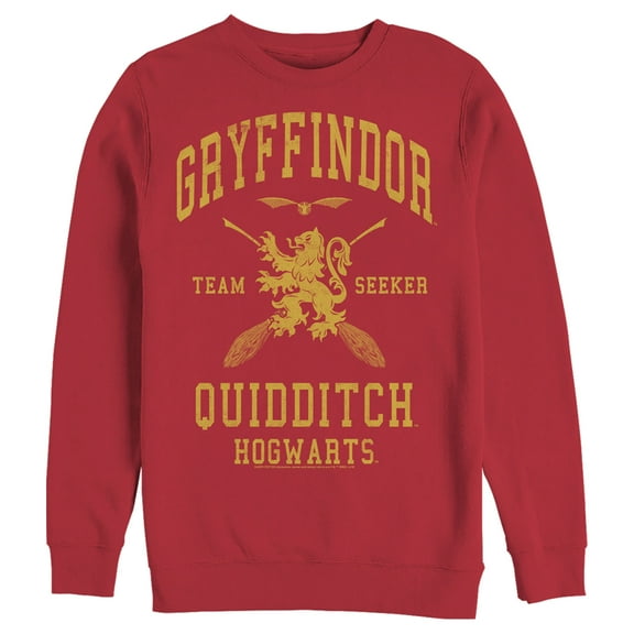 Men's Harry Potter Gryffindor Quidditch Gold Team Seeker Sweatshirt Red 2X Large