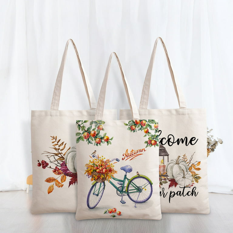 Flower Bike Nature Tote Bag Shoulder Bags Handbags Horizontal Reusable  Eco-friendly Bag for Women 30x40cm 