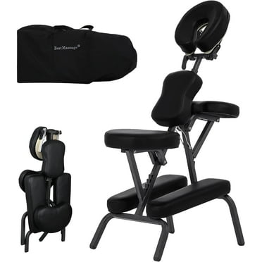 XF XINFENG Portable Massage Chair Tattoo Chair 4 inch Thick Sponge Height Adjustable Massage Chair Light Weight Therapy Chair Foldable Spa Chair w/Face Cradle Carrying Bag, Black