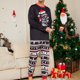 thumbnail image 2 of Conjunto de ropa de dormir navideña Ropa de hogar cómoda con estampado de letras/muñeco de nieve/árbol para niños y adultos, 2 of 9