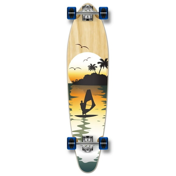 Yocaher Kicktail Surfer Natural Longboard Complete