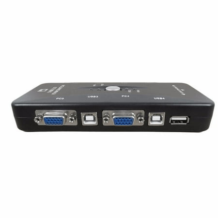 4 Port USB 2.0 KVM VGA SVGA Switch Box Adapter for PC Keyboard Mouse Monitor-Black - Walmart.com