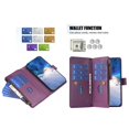 thumbnail image 4 of for iPhone 13 Pro Zipper Wallet Case with Wrist Hand Strap & Card Slots Holder, Business PU Leather Shockproof Flip Kickstand Purse Protective Cover Case for iPhone 13 Pro, Darkpurple, 4 of 7