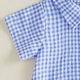 thumbnail image 5 of mgoYE Baby Boy Clothes 6-9 Months Newborn Baby Boy Clothes Button Short Sleeve Shirt Romper Jumpsuit Collared Bodysuit One-Piece Summer Outfit(Blue,0-3 Months), 5 of 8