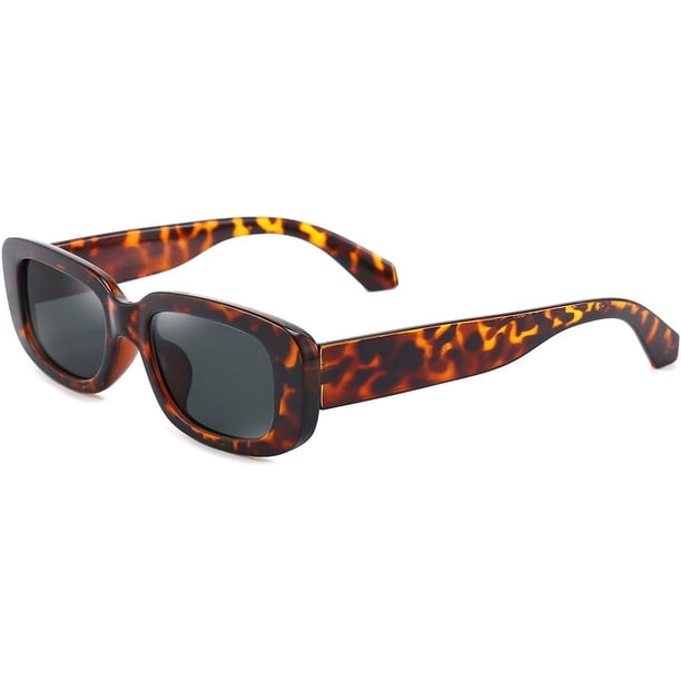 Gafas de sol rectangulares para mujeres y hombres, gafas de sol retro de moda, protección UV 400, marco cuadrado