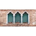 thumbnail image 4 of Venice Piggy Bank, Traditional Gothic Style Windows with Flower Pots on Brick Wall, Ceramic Coin Bank Money Box for Cash Saving, 3.6" X 3.2", Pale Brown White Blue, by Ambesonne, 4 of 4