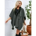 thumbnail image 5 of Women'S Open/ Front Cardigan Solid Color Poncho Cape Plus Size Knit Wraps for Fall Winter Dark Gray One size, 5 of 9