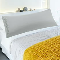 PiccoCasa Microfiber Embroidery Envelop Body Pillowcases Light Gray 20"x54"