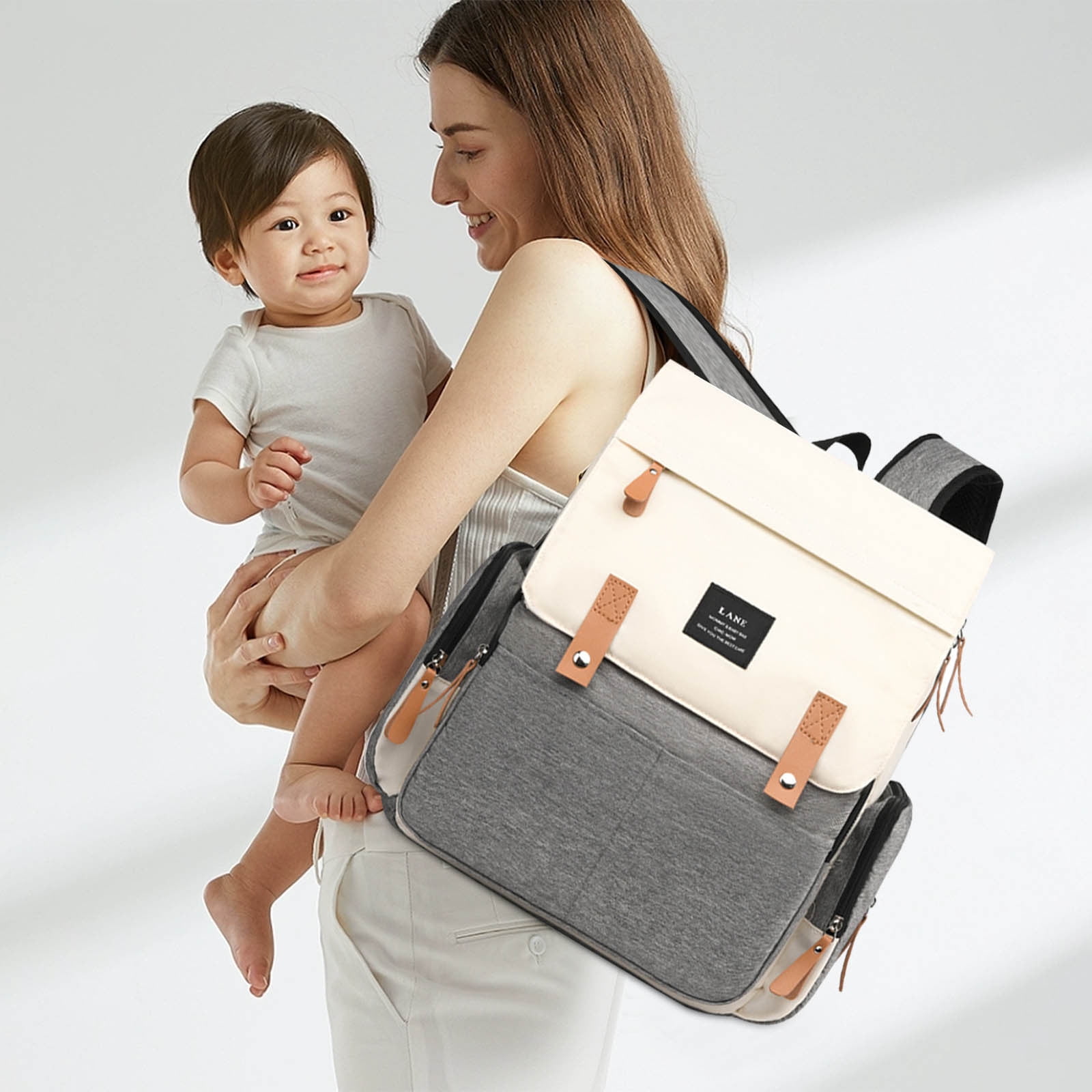 Usloyux Diaper Bags For Mom, Large Capacity Backpack With Insulated Bottle Pockets And Portable Changing Pad, Multifunctional Maternity Bag For Travel, Hospital, Daycare, Nursing And On-The-Go