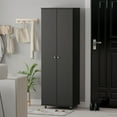 thumbnail image 4 of KULAGAGA 2-Door Tall Shoes Storage Cabinet with Wheels, Modern 8-Tier Wood Shoe Rack Storage Organizer for Entryway Hallway Blcak, 4 of 7