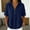 Navy, variant on CheerKidz Women's Solid Color Collared V-Neck Short Sleeve Button-Down Shirt Orange 3XL