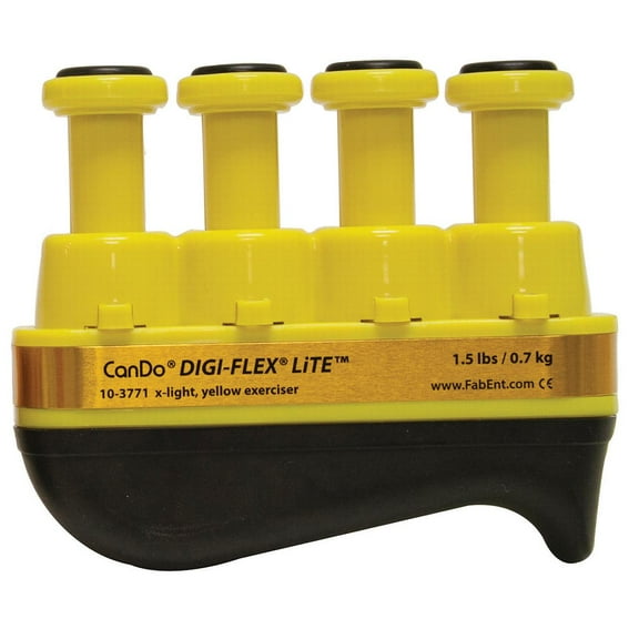 CanDo Digi-Flex Lite Yellow, X-Light, Set of 10, Hand Strengtheners