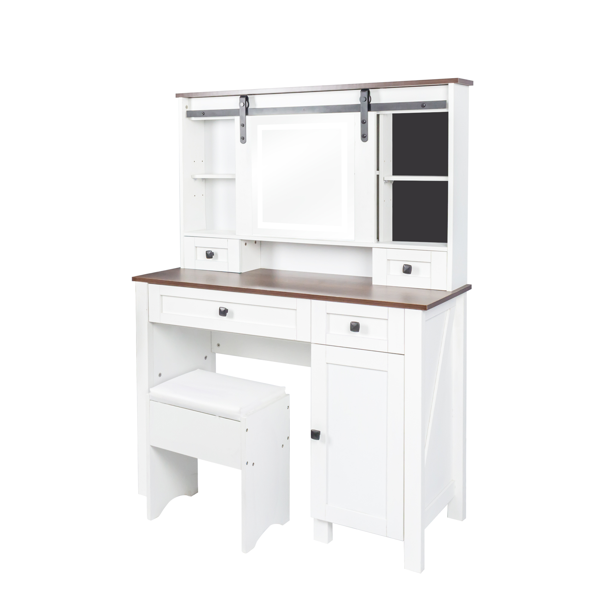 Makeup Vanity with Mirror and Lights,41.73" Wide Vanity Desk ,Vanity Table with 4 Drawers