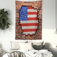 thumbnail image 4 of Rustic Decor American USA Flag Wall Hanging Tapestry, Fourth of July Independence Day vintage brick wall look architecture backdrop, Bedroom Living Room Dorm Accessories, 60 X 80 Inches, by Ambesonne, 4 of 5