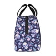 thumbnail image 2 of Lsque Skull flower white blue Pattern Lunch Bag Women/Men Insulated Lunch Box,Small Leakproof Cooler Food Lunch Containers Reusable High Capacity Lunch Tote Bags, 2 of 6