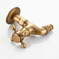 thumbnail image 3 of Grifo monomando vintage para agua fría G1/2 - Grifo para fregona de lavabo de baño montado en la pared (bronce), 3 of 4