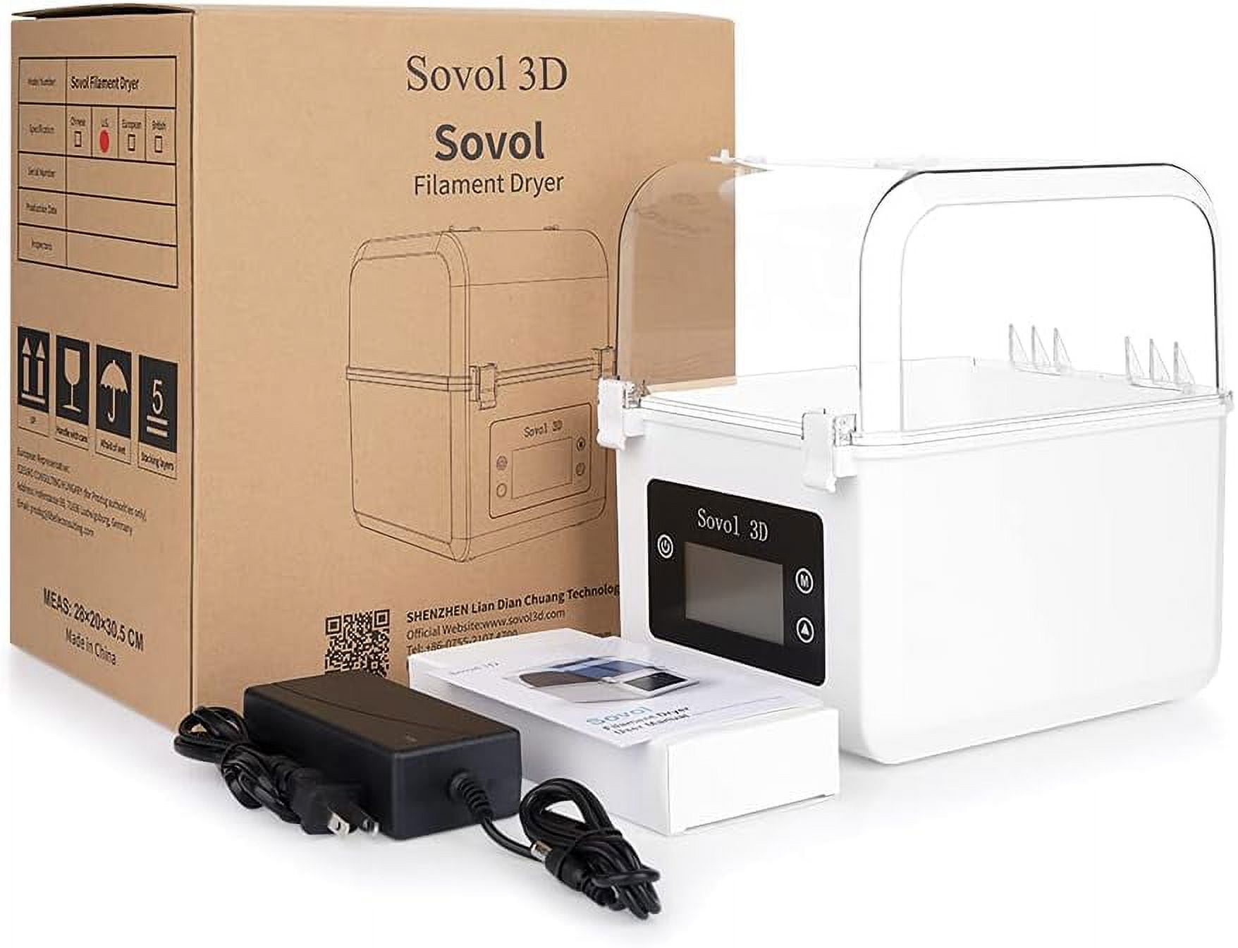 SOVOL 3D SH01 Filament Dryer for 1.75mm & 2.85mm Filament 3D Printer Filaments with Desiccants