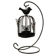 Hanging Metal Vintage Butterfly Round Birdcages Metal Wall Hanging Bird Cage for Small Birds Wedding Party Indoor Outdoor Decoration Black