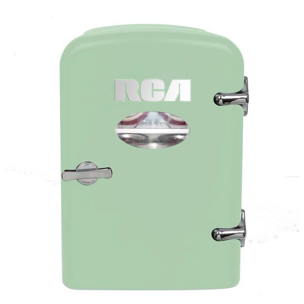RCA Portable Retro 6can Mini Fridge RMIS129, Mint