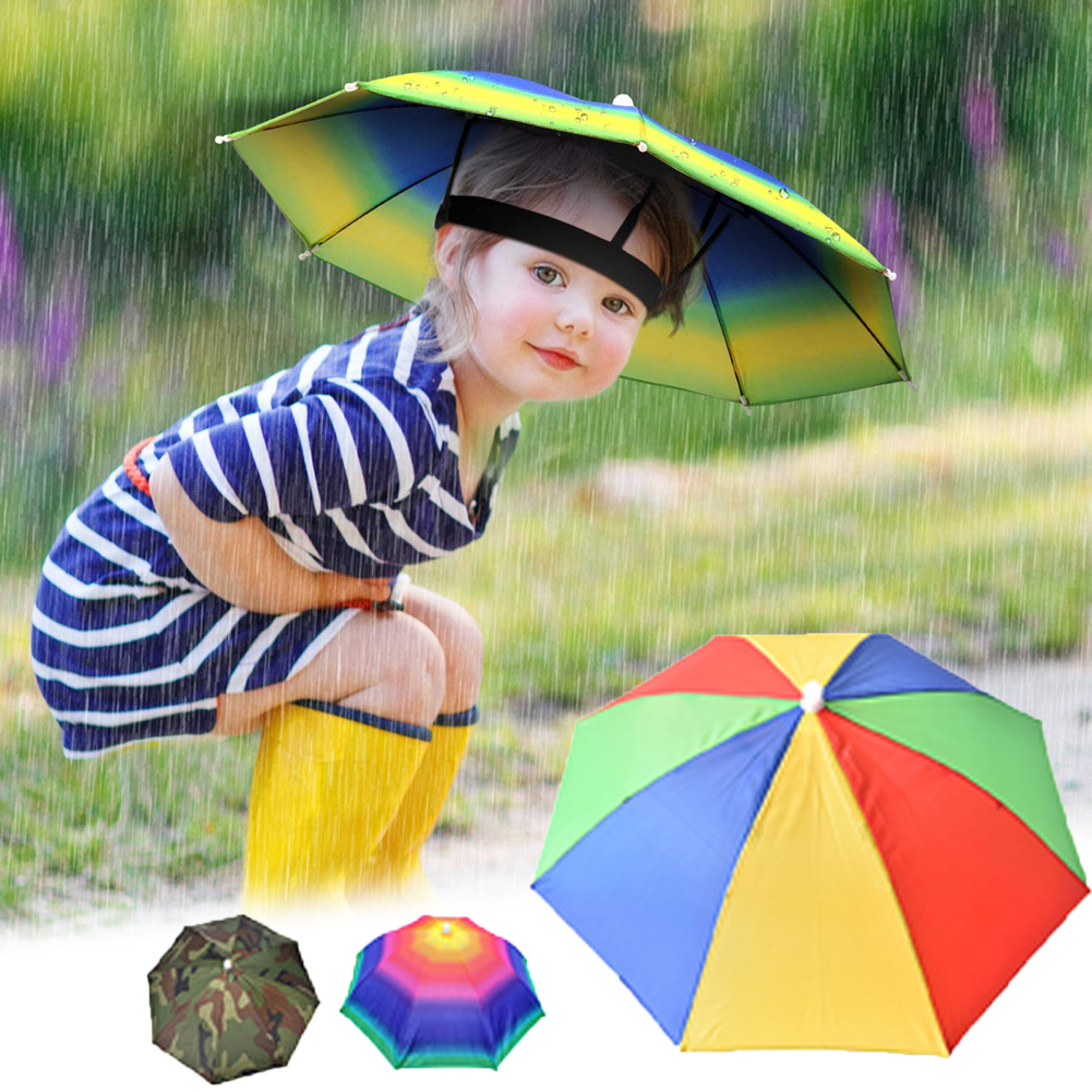  HIWIND Fishing Umbrella Hat Folding Adjustable Sun Rain Cap  Oversize Hands Free Umbrellas Anti-UV Waterproof Headwear for Fishing  Gardening Golf Sunshade Outdoor 2 PACKS : Sports & Outdoors