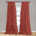 thumbnail image 5 of Ambesonne Retro Curtains, Filigree Style Snowflakes, Pair of 28"x84", Vermilion Ivory, 5 of 5