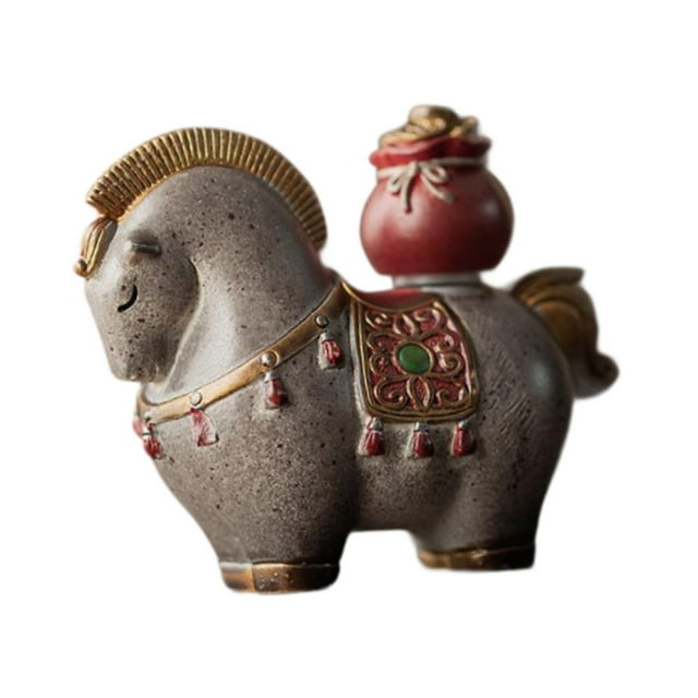 Estatua de caballo, figura de Feng Shui chino, resina, mano de obra fina, animal decorativo B