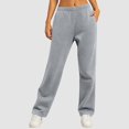 thumbnail image 4 of Sweatpants Women Wide Leg Baggy Running Sweat Pants Lounge Pants Cozy Soft Breathable Athletic Joggers with Pockets Gray M, 4 of 5
