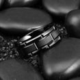 thumbnail image 2 of Wedding Rings For Men. 8mm Black Brick Pattern Tungsten Wedding Band, 2 of 5