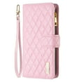 thumbnail image 3 of SaniMore for Samsung Galaxy S21 FE PU Leather Case, Magnetic Clasp Flip Zipper Wallet Cover with Card Slot & Adjustable Kickstand Wrist Strap Full Body Protective Shell for Women Girls, Pink, 3 of 9