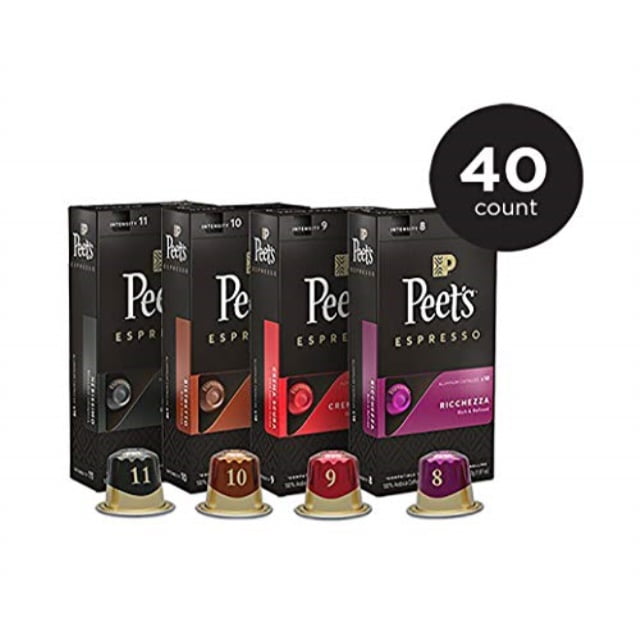 Peet's Coffee Espresso Capsules Variety Pack 10 Each (40 Count