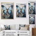 thumbnail image 4 of Designart "Butterfly Azure Abstract Grace" Animals Butterfly Floater Framed Canvas Wall Art, 4 of 5