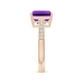 thumbnail image 3 of ANGARA Natural Octagonal 2.2 ct Amethyst Cocktail Ring with Diamonds in 14K Rose Gold for Women (Size-9x7mm) | February Birthstone, Anniversary, Jewelry Gift for Women | Natural Amethyst Ring, 3 of 9