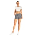 thumbnail image 4 of URATOT 2 Pack Cotton Yoga Short Women Summer Running Gym Sports Waistband Shorts with Pockets, 4 of 6