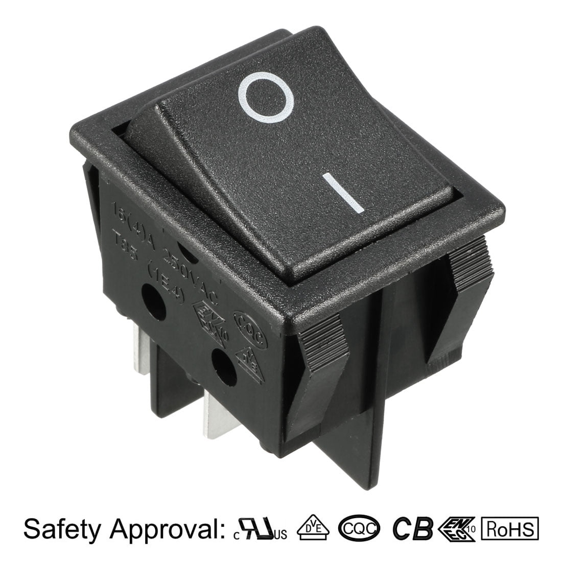 Unique Bargains 5Pcs AC 16A/125V 16A/250V 4 Terminal 2 Position Boat DPST Rocker Switches